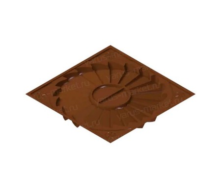 Квадратный конфетный коррекс с круглой розеткой на 22 секции для шоколадных долек
