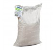Полипропиленовый мешок на 25 килограмм белого и зеленого цвета для фасовки товаров