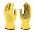 Бесшовные кевларовые перчатки с точками из ПВХ на ладони для защиты рук от порезов и проколов