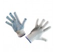 Хозяйственные хлопковые перчатки для рук с ПВХ точками на ладони 