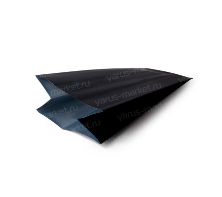 Черный бумажный V пакет с плоским дном и фольгированным слоем