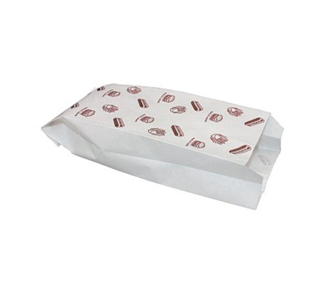 Влагостойкий бумажный пакет с V дном «Фаст-фуд» для пищевых продуктов
