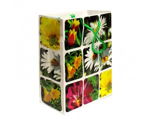 Ламинированный бумажный пакет цветочными кубиками