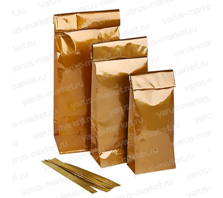 Бумажный пакет с прямоугольным дном и встроенным фиксатором для упаковки сыпучих продуктов