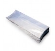 Бумажный белый металлизированный пакет с центральным швом 