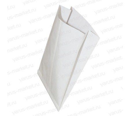Белый крафт-пакет с V-образным дном для упаковки хлеба и выпечки