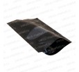 Черный пакет дой-пак с прозрачным овальным окном и застежкой зип-лок для упаковки сыпучих продуктов