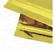 Золотой матовый пакет дой-пак с замком зип-лок и прозрачной стороной для фасовки и хранения сыпучих продуктов