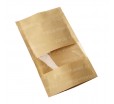 Ламинированный крафт-пакет дой-пак с прозрачным широким окном для упаковки сыпучей продукции