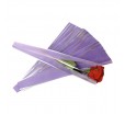 Прозрачный конусный пакет для одной розы или других цветов с длинным стеблем
