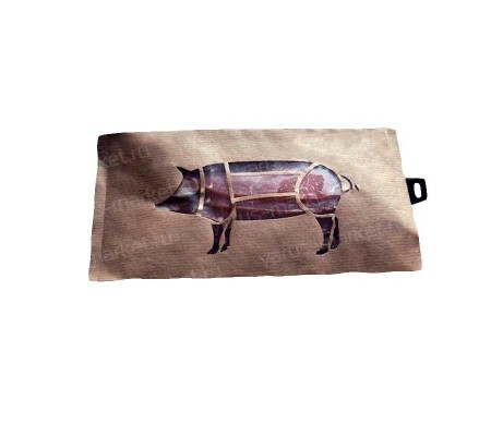 Бурый пакет из крафтовой бумаги для упаковки мяса с прозрачной вставкой  