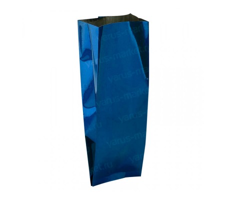 Синий глянцевый пакет с центральным швом из трех слоев пленки