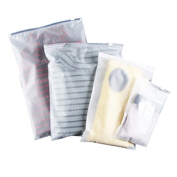 Матовые пакеты ПВД и ПВХ с застежкой зип-лок и бегунком для упаковки .