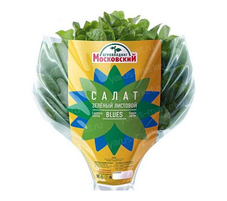 Прозрачный пакет рюмка с цветной печатью и перфорацией для упаковки свежих салатов в горшочках