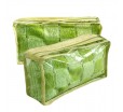 Мини-сумка из ПВХ с молнией и окантовкой из спанбонда для упаковки штучного текстиля