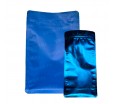 Восьмишовный синий пакет с плоским дном и отрывным замком зип лок 