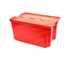 Износостойкий пластиковый ящик, 600 × 400 × 350 мм., для хлеба, с крышкой