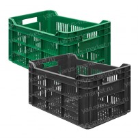 Перфорированный пластиковый ящик для овощей 500x300x264 мм. 