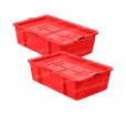 Пластиковый ящик, 502х332х150 мм., для сырков, красный