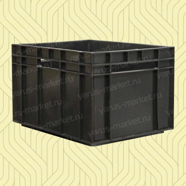 Износостойкий пластиковый ящик, 600 × 400 × 350 мм., для хлеба, с крышкой