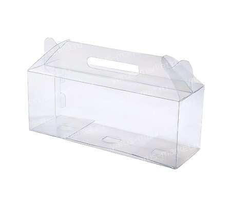 Прозрачная коробка-чемодан из ПВХ с вырубной ручкой для упаковки товаров