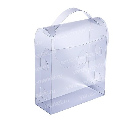 Прозрачная ПВХ коробка портфель с ручкой для упаковки товаров