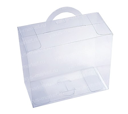 Самосборная прозрачная ПВХ коробка с полукруглой ручкой для упаковки товаров