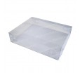 Прозрачная ПВХ коробка с откидной скошенной крышкой для упаковки товаров