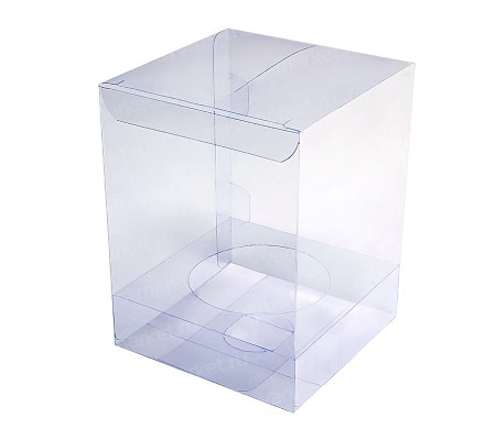 Прозрачная квадратная коробка для елочного шара с внутренним ложементом