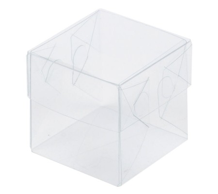 Прозрачная пластиковая коробка куб мини с крышкой для упаковки товаров 