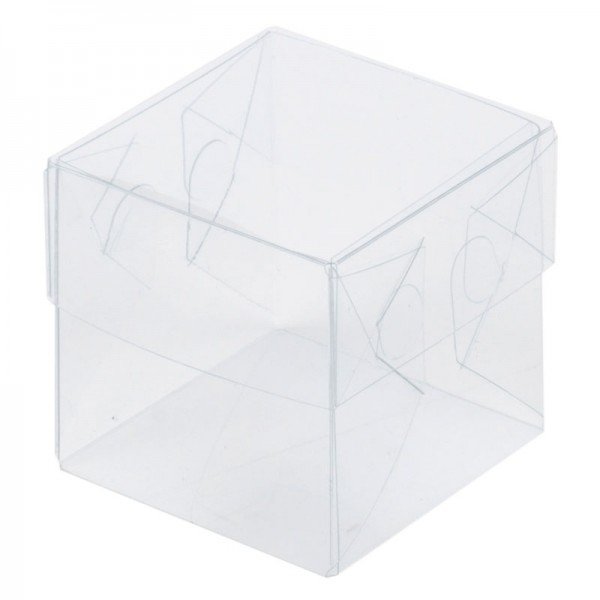 Прозрачная пластиковая коробка куб мини с крышкой для упаковки товаров
