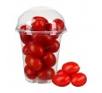Круглый прозрачный контейнер из растительного пластика для упаковки салатов, ягод и десертов