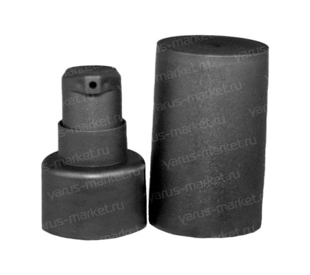 Помповый черный дозатор для крема с резьбой 24/410 миллиметров и защитным колпачком