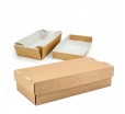 Бумажная коробка со съемной крышкой и фальцевым дном для готовых блюд 
