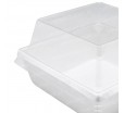 Квадратный бумажный белый контейнер с купольной крышкой для готовых блюд