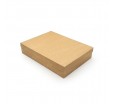 Картонная коробка для кейтеринга с крышкой и ложементом под закуски и соусники