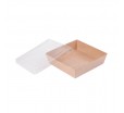 Квадратная плоская крышка для пищевых бумажных контейнеров 