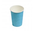 Однослойный бумажный стакан голубой для холодных и горячих напитков