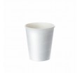 Белый бумажный однослойный стакан для холодных и горячих напитков