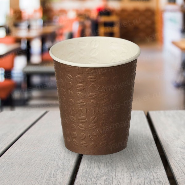 Бумажный стакан «Кофейные зерна»