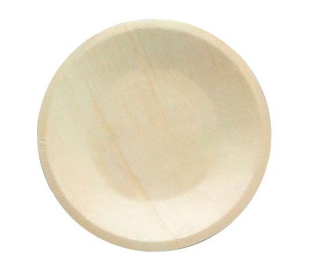 Деревянная круглая тарелка для одноразовой сервировки 