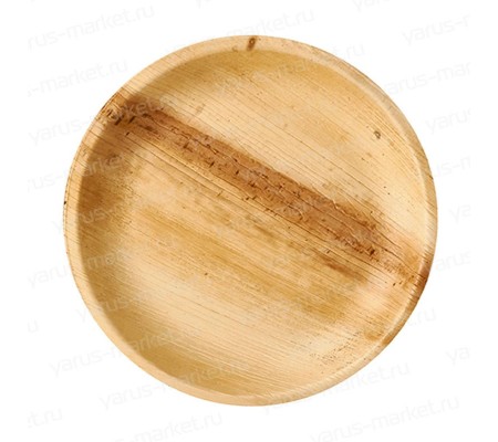Круглая тарелка из пальмовых листьев для столовой сервировки горячих или холодных блюд