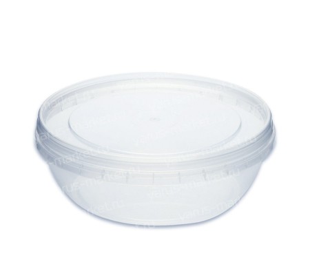 Пластиковый круглый контейнер чаша для холодных и горячих блюд 