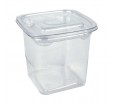 Пластиковый контейнер серии СпК-0909 из ПЭТ квадратной формы для реализации холодных пищевых продуктов