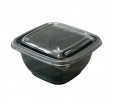 Квадратный контейнер кубик из ПЭТ для готовых холодных блюд, салатов, десертов и закусок