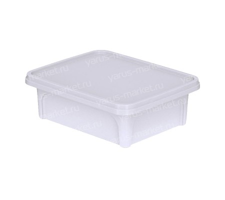 Пищевой прямоугольный контейнер с крышкой под запайку пленкой или фольгой