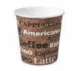 Коричневый однослойный бумажный стакан с принтом для кофе, латте или капучино