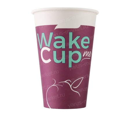 Однослойный бумажный стакан Wake Me Cup объемом от 100 до 400 миллилитров 