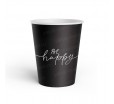Ламинированный черный бумажный стакан Be Happy для холодных напитков
