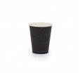 Однослойный бумажный стакан черный с белой внутренней ламинацией для холодных напитков
